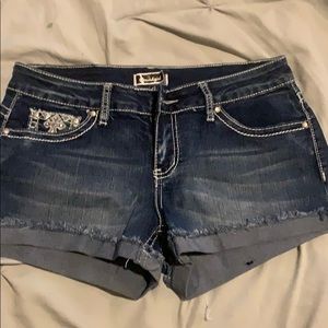 Denim short shorts with a little bit of bling